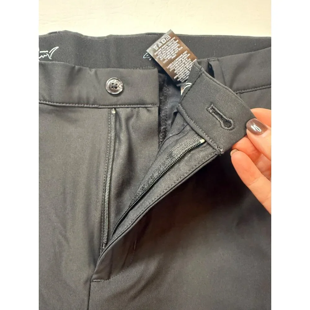 Greg Norman Mens Black Stretch Golf Pants Flat-Front Relaxed 36X30  (bin U199)